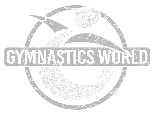 Gymnastics World-Distressed-Logo-Round-WithLetters-Gray