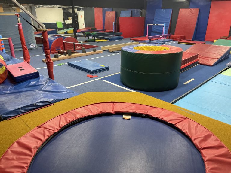 Gymnastics Facility with gymnastics equipment Colorful Mats Mini Gym Area