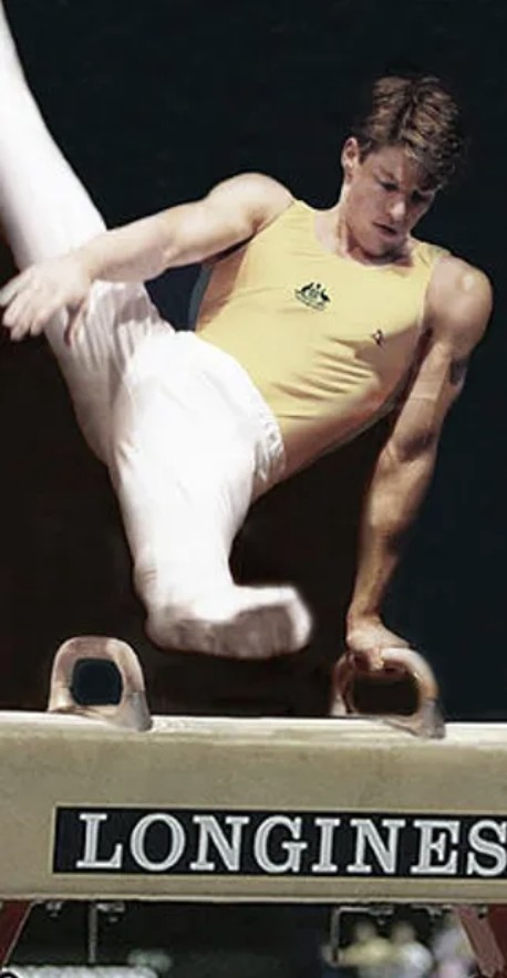 Wade Petersen doing gymnastics on pommel horse